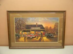 DAVE BARNHOUSE HOMETOWN HERO SIGNED & NUMBERED 153 of 1950 - PROFESSIONALLY FRAMED - AWESOME,GREAT PIECE - APPROX 36 BY 25X - SEE PICTURES