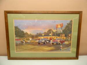 DAVE BARNHOUSE SUNSET STRIP SIGNED & NUMBERED 926 of 1950 - PROFESSIONALLY FRAMED - AWESOME,GREAT PIECE - APPROX 36 BY 25 - SEE PICTURES