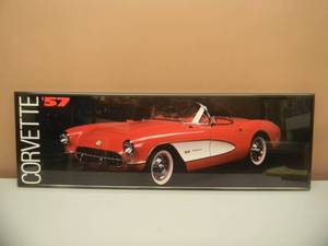 57 CORVETTE - PROFESSIONALLY FRAMED -  NICE - APPROX 12 BY 36 - SEE PICTURES