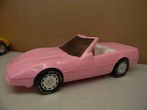 VINTAGE AMERICAN PLASTIC TOYS INC. - CHEVROLET CORVETTE PINK - NICE CONDITION - APPROX 21 - SEE PICTURES
