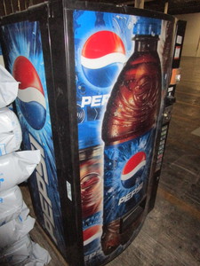 SOFT DRINK VENDING MACHINE WITH PEPSI DECALS