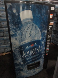 SOFT DRINK VENDING MACHINE WITH AQUAFINA DECALS