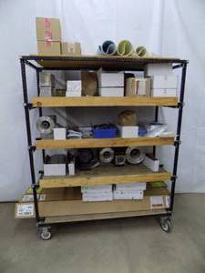 lot 98 image: Steel Rack With 5 Shelves On Casters
