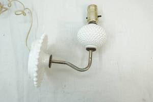Hob Nail  Milk glass wall light