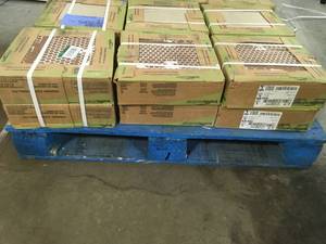 Pallet with 25 cases of Traffic  Master Manvel Ash 12 in. x 12 in. Ceramic Floor and Wall Tile (10.67 sq. ft.Case) not used see pictures