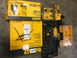 Dewalt assorted tools and Jacket open box customer returns see pictures