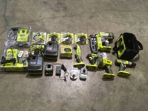 Lot of assorted Ryobi Tools and accesories open box customer returns see pictures