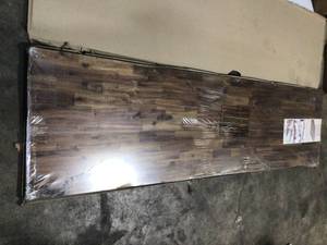 Interbuild Acacia 95.98 in  L x 25.51 in. D x 1.2 in. T Butcher Block Island Countertop in Brown Wood Oil Stain  see pictures