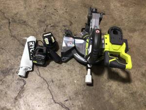Ryobi 18-Volt ONE Cordless 7-14 in. Compound Miter Saw with (1) 4.0 Ah Lithium-Ion Battery and 18-Volt Charger in good conditions