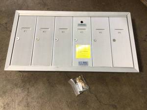 Florance 1250 Vertical Series 6-Compartment Aluminum Recess-Mount Mailbox