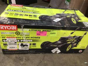 Ryobi 20 in. 40-Volt 6.0 Ah Lithium-Ion Battery Brushless Cordless Walk Behind Self-Propelled Lawn Mower with Charger Included open box not used
