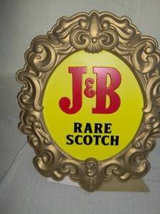 J & B scotch sign. 18 x 16. As shown.