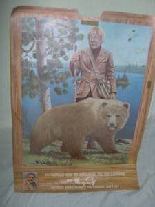 Hamms cardboard store display from 1970s. 25 x 18. Artist Roy Kerswill. A little water stain on bottom left. As shown.