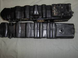 Qty of 2 Marx Rubber trains. # 333 & 737. 19 x 4 x 5. Need repair. As shown.