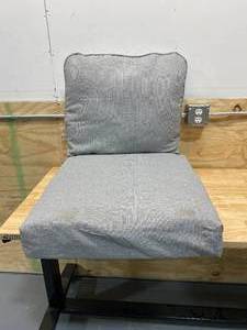 lot 25 image: HAMPTON BAY 24 in. x 22 in. CushionGuard Stone Gray 2-Piece Deep Seating Outdoor Lounge Chair Cushion