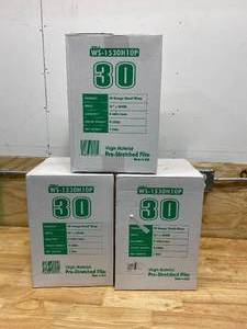 lot 29 image: Lot of 3 Cases of-  30 Gauge Hand Wrap (4 rollscase)