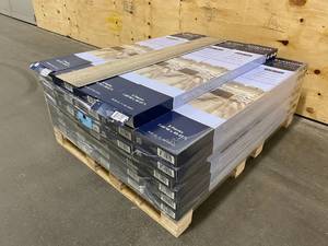 lot 3 image: SARATOGA COLLECTION Lot of 34 Boxes of- 100% Waterproof Flooring in Cinder Gray (Total of 643 sq. ft.)