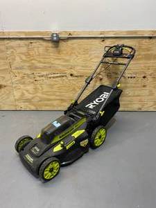 lot 18 image: RYOBI 20 in. 40-Volt 6.0 Ah Lithium-Ion Battery Brushless Cordless Walk Behind Self-Propelled Lawn Mower (Tool Only)