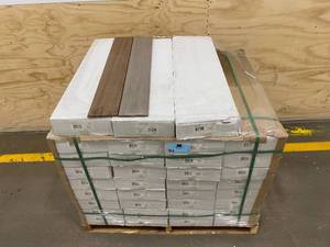 lot 9 image: HOME DECORATORS COLLECTION Lot of 35 Cases of-  Hand Scraped Strand Woven Terra Cotta 38 in. T x 5-15 in. W x 36.22 in. L Solid Bamboo Flooring (26.14 sq. ft.  case)