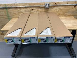 lot 87 image: AMERIMAX HOME PRODUCTS Lot of 4-  3 ft. White Snap-In Filter Gutter Guard (25-Pack)