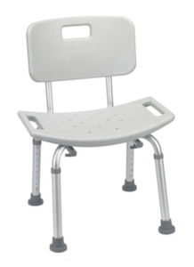 lot 100 image: DRIVE MEDICAL Grey Bathroom Safety Shower Tub Bench Chair with Back