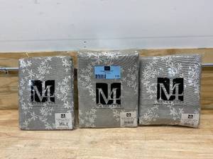 lot 110 image: MANOR LUXE Lot of 3-  Floria Rod Pocket Room Darkening Curtain Single Panel, 52 in. x 108 in., Gray