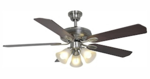 lot 117 image: HAMPTON BAY Glendale 52 in. LED Indoor Brushed Nickel Ceiling Fan with Light Kit