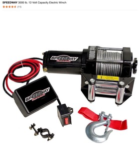 SPEEDWAY 3000 LB 12-VOLT CAPACITY ELETRIC WINCH. SEE PICTURES