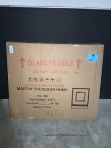 MARTIN SVENSSON HOME MEDIUM RECTANGLE WHITE BEVELED GLASS MIRROR. (30 IN. H X 36 IN. W) SEE PICTURES