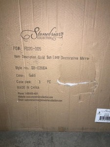 STONEBRIAR 24 X 24 GLAM ROUND GOLD SUNBURST METAL FRAMED ACCENT MIRROR. SEE PICTURES
