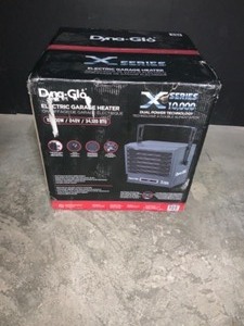 DYNA-GLO 10,000-WATT DUAL HEAT ELECTRIC GARAGE HEATER WITH REMOTE. SEE PICTURES