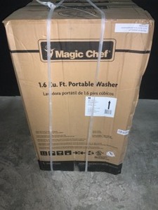 MAGIC CHEF 1.6 CU. FT. COMPACT WHITE TOP LOAD WASHING MACHINE, PORTABLE WITH STAINLESS STEEL TUB. SEE PICTURES