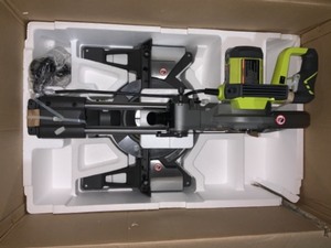 RYOBI 15 AMP 10 IN. SLIDING COMPOUND MITER SAW WITH LED. SEE PICTURES