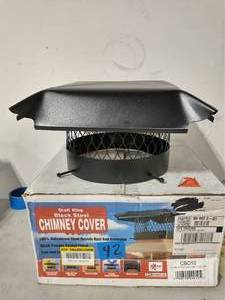 10 in. Round Bolt-On Single Flue Chimney Cap in Black Galvanized Steel