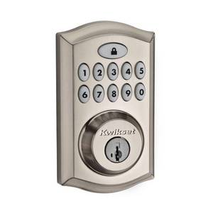 KWICKSETSmartCode 913 Satin Nickel Single Cylinder Electronic Deadbolt Featuring SmartKey Security