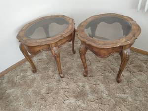 Pair of Oval End Tables