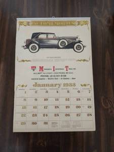 Auto Memories Calendar From 1933 By Minnesota Industrial Technologies