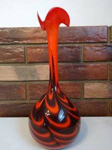 Vintage Orange Glass Vase