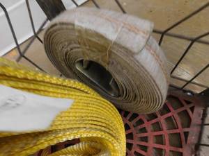lot 18 image: Metal Crate with Tow Straps and Chain