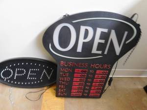 lot 55 image: 2 - Open Business Signs