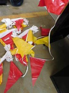 lot 99 image: 8 - 100 Yellow & Red String Flag Banners