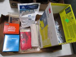 Misc 1st Aid supplies and box of un...