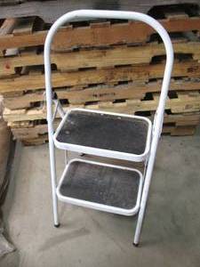 White metal 2-step folding stool...