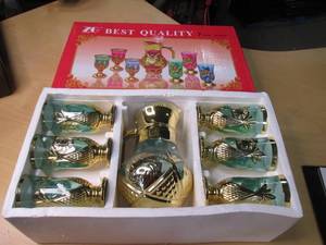 Decorative pitcher and glass set