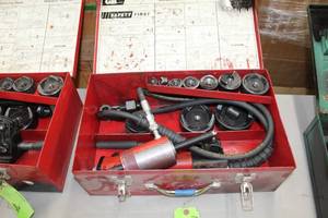 lot 367 image: Gardner Bender Knockout Punch Set  with GB Hand Pump PH-20, Metal Case