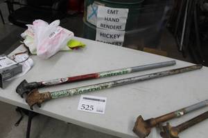 lot 525 image: Lot of (2) Greenlee Pipe Bender No. 512 34, No. 508 12