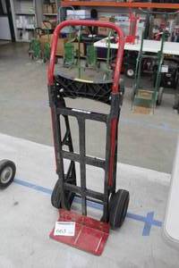 lot 663 image: Dayton Electric Welding Dolly 4-wheel 4ZJ32 BlackRed 21Wx17Dx52H