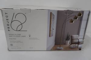 lot 676 image: Span 3-Head Metal Globe Floor Lamp - Project 62 - Brass finish
