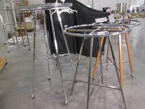 (3) Commercial Round Clothing Racks...
