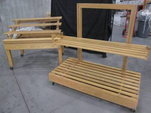 (2) Wood Panel Shelving units